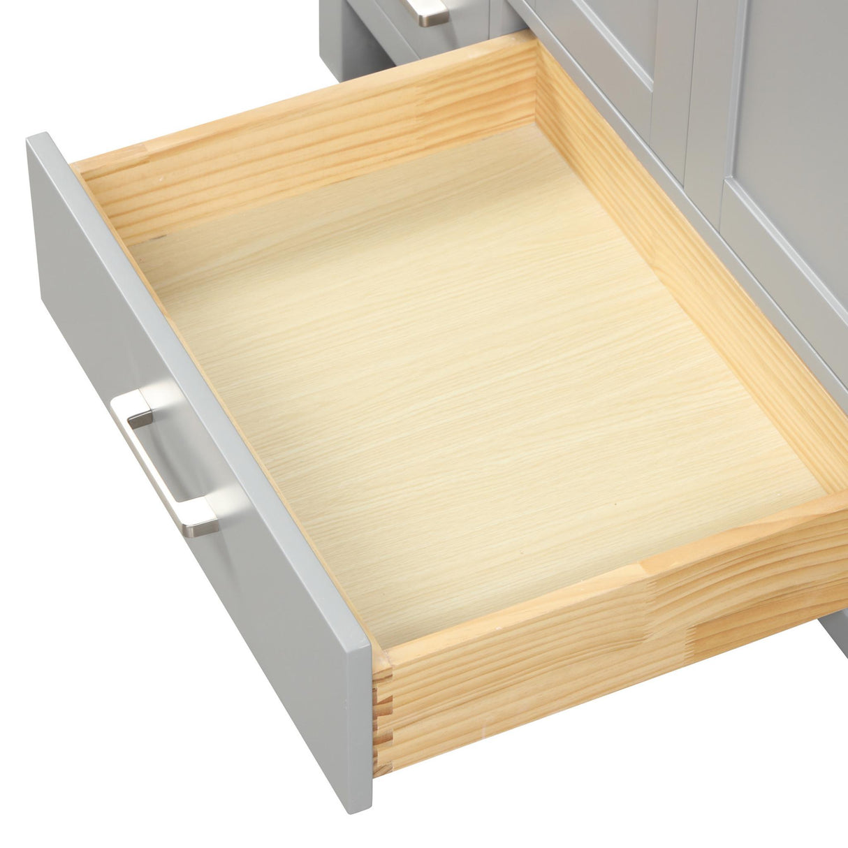 Blossom Geneva 48" 2-Door 9-Drawer Metal Gray Freestanding Solid Wood Double Vanity Base