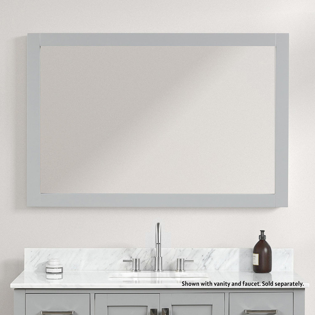 Blossom Geneva 48" x 32" Metal Gray Wall-Mounted Rectangle Framed Mirror
