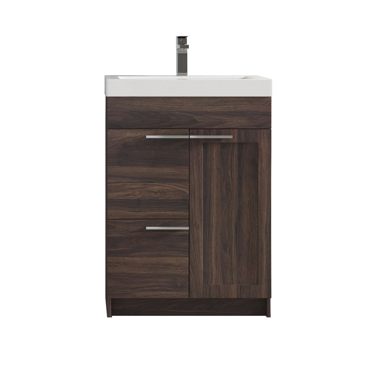 Blossom Hanover 24" 2-Door 1-Drawer Cali Walnut Freestanding Single Vanity Base