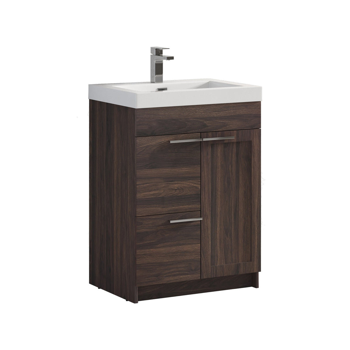Blossom Hanover 24" 2-Door 1-Drawer Cali Walnut Freestanding Single Vanity Base