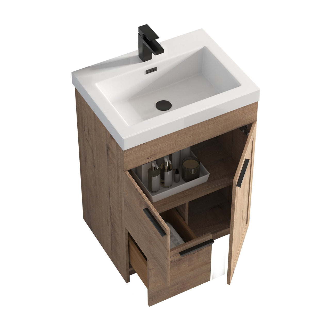 Blossom Hanover 24" 2-Door 1-Drawer Classic Oak Freestanding Single Vanity Base