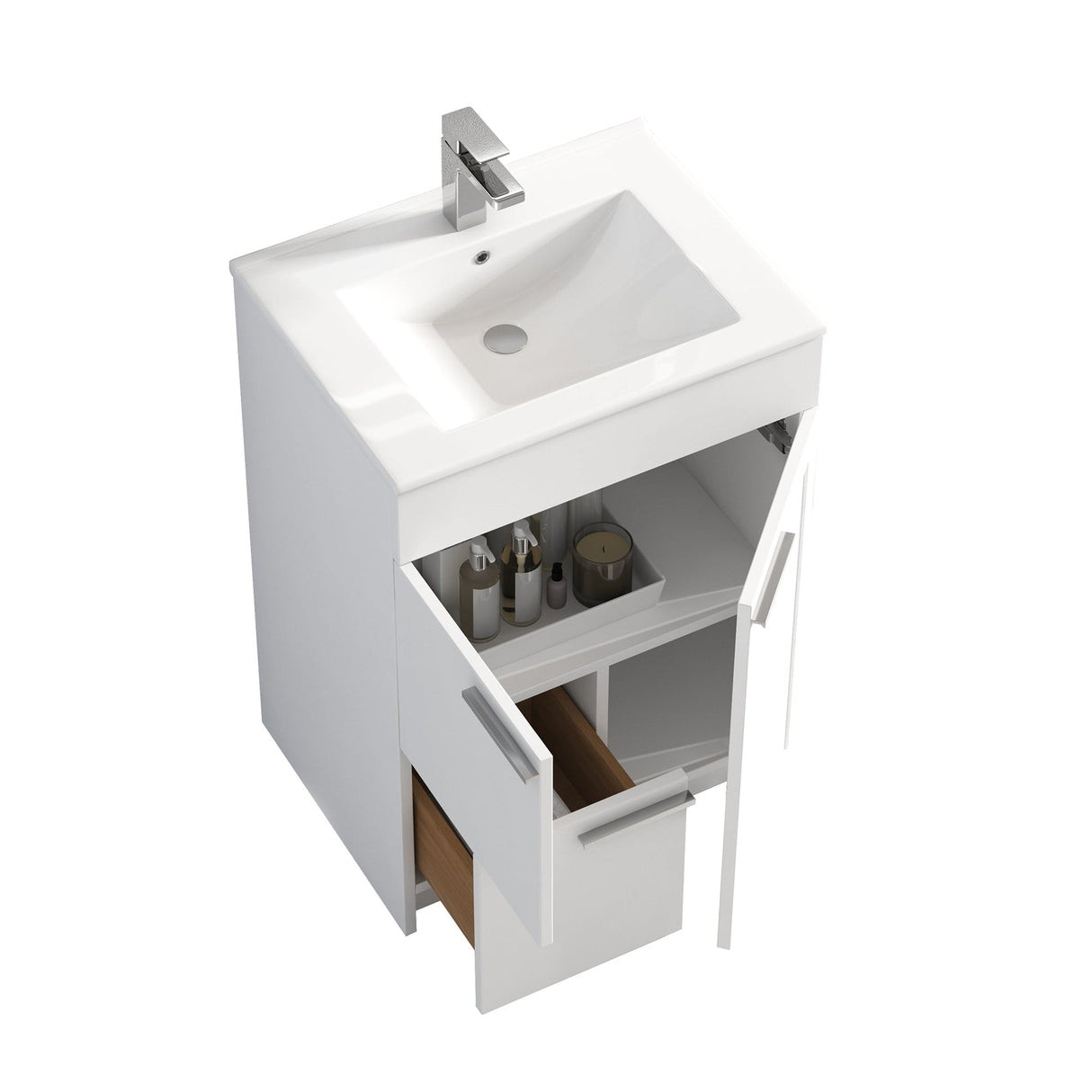 Blossom Hanover 24" 2-Door 1-Drawer Matte White Freestanding Single Vanity Base