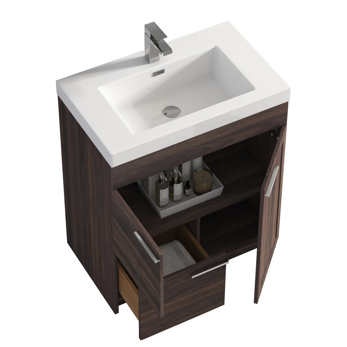 Blossom Hanover 30" 2-Door 1-Drawer Cali Walnut Freestanding Single Vanity Base