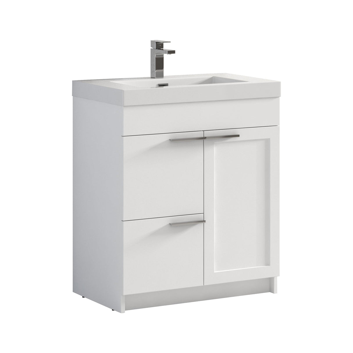 Blossom Hanover 30" 2-Door 1-Drawer Matte White Freestanding Single Vanity Base