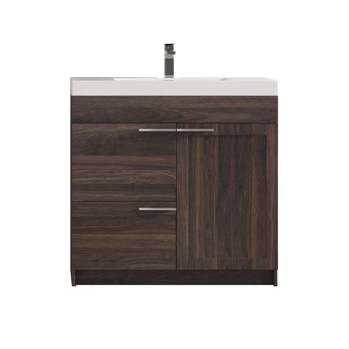 Blossom Hanover 36" 2-Door 1-Drawer Cali Walnut Freestanding Single Vanity Base