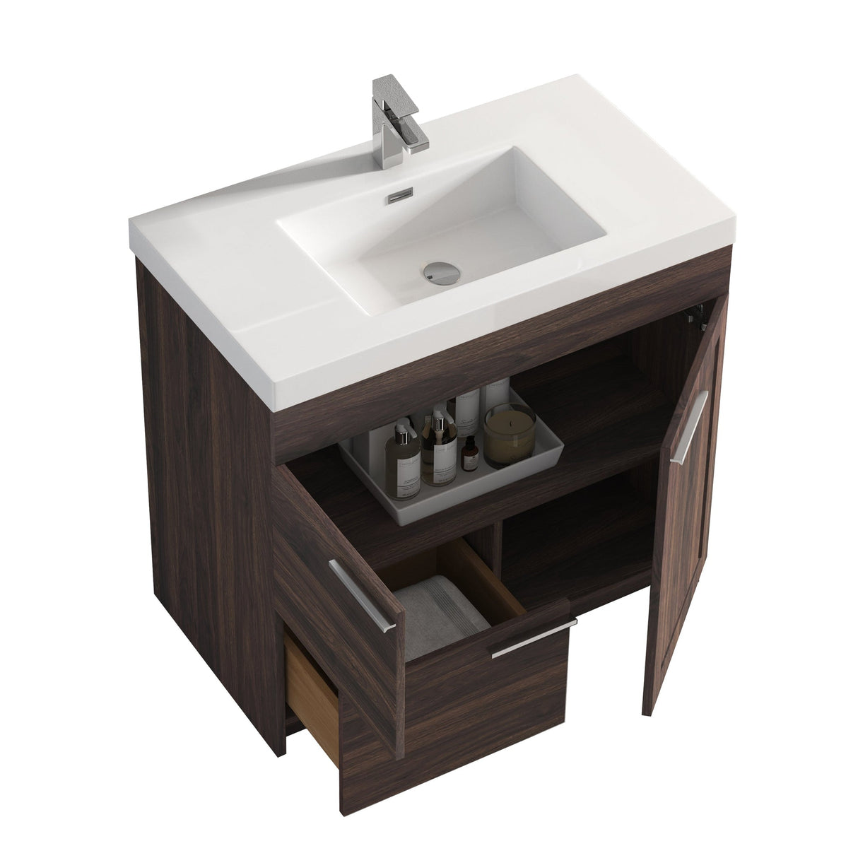 Blossom Hanover 36" 2-Door 1-Drawer Cali Walnut Freestanding Single Vanity Base