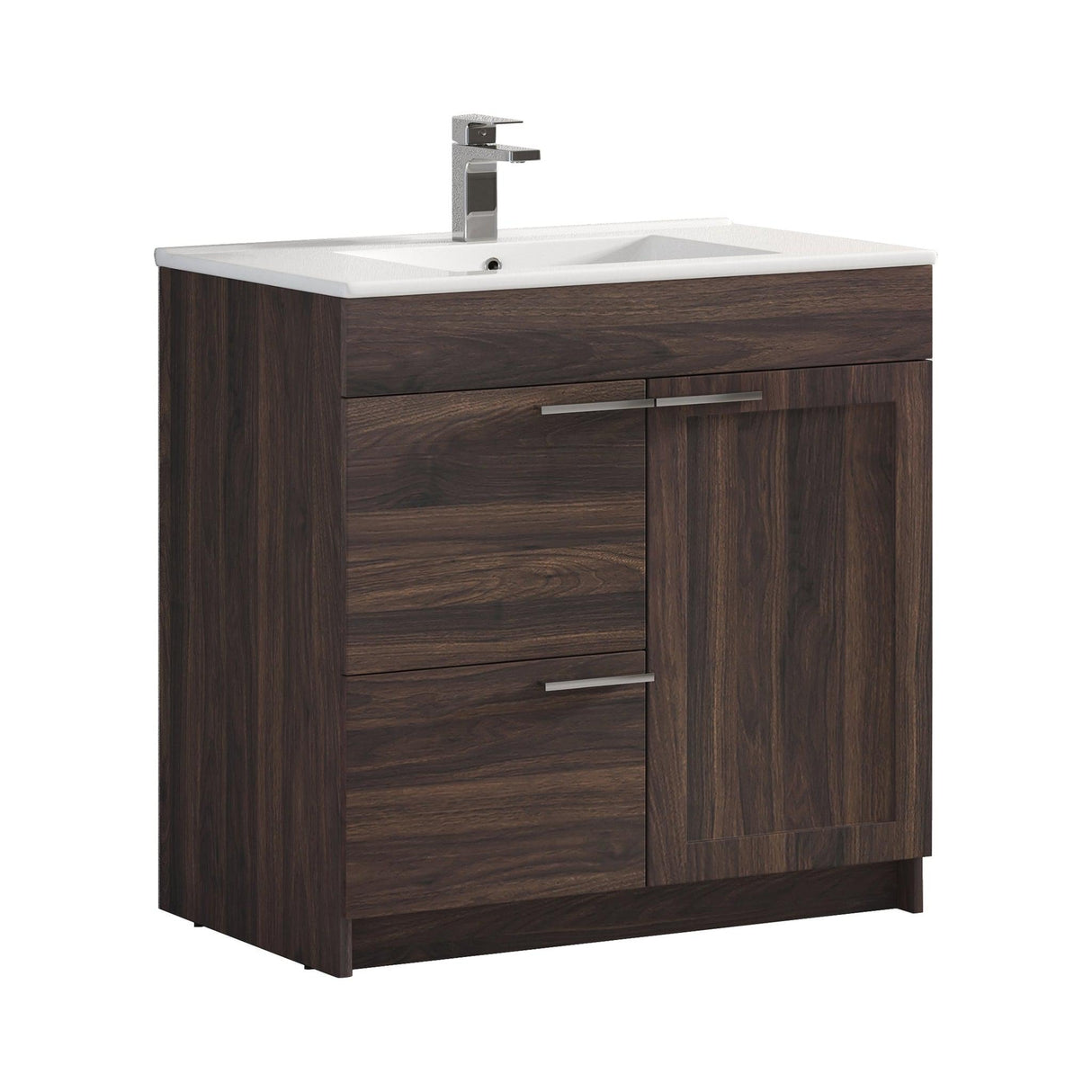 Blossom Hanover 36" 2-Door 1-Drawer Cali Walnut Freestanding Single Vanity Base