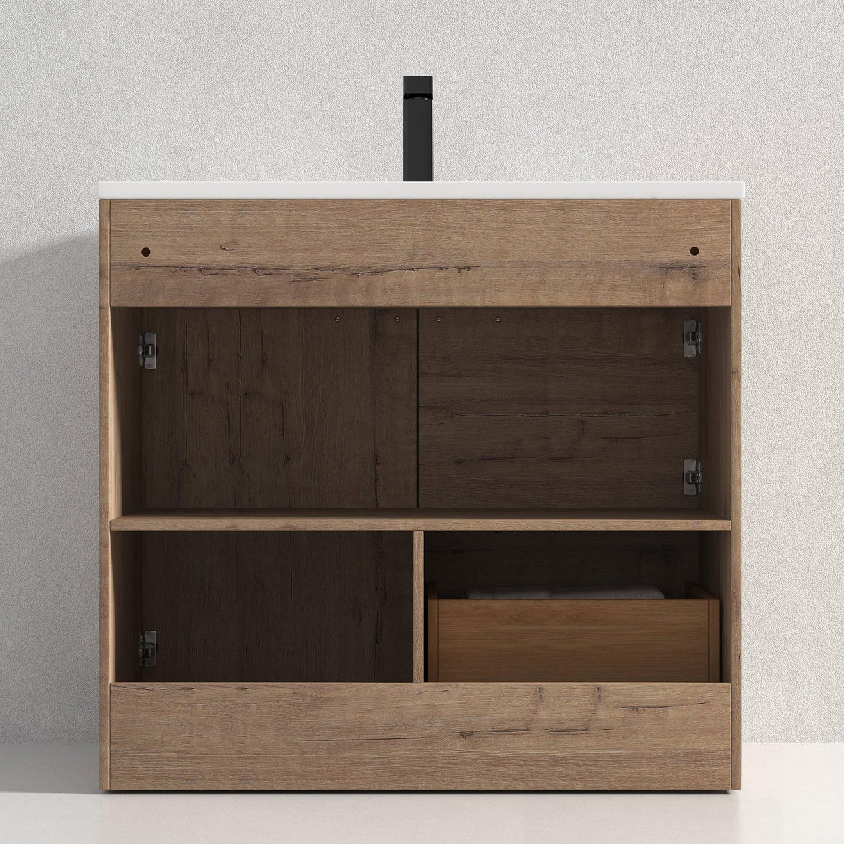 Blossom Hanover 36" 2-Door 1-Drawer Classic Oak Freestanding Single Vanity Base