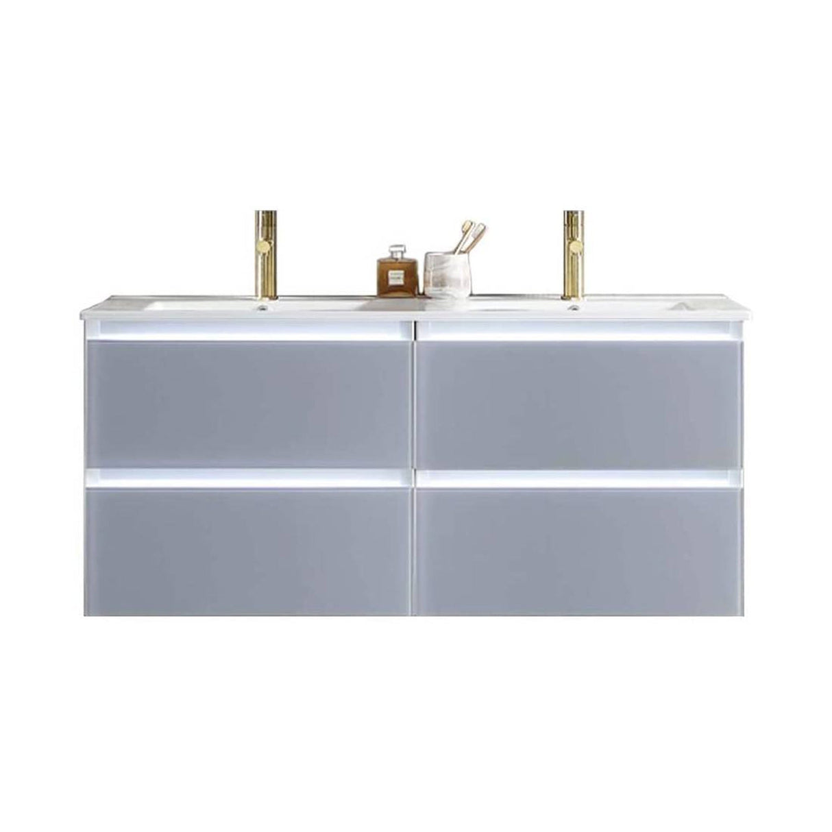 Blossom Jena 48" 4-Drawer Light Gray Wall-Mounted Vanity Base