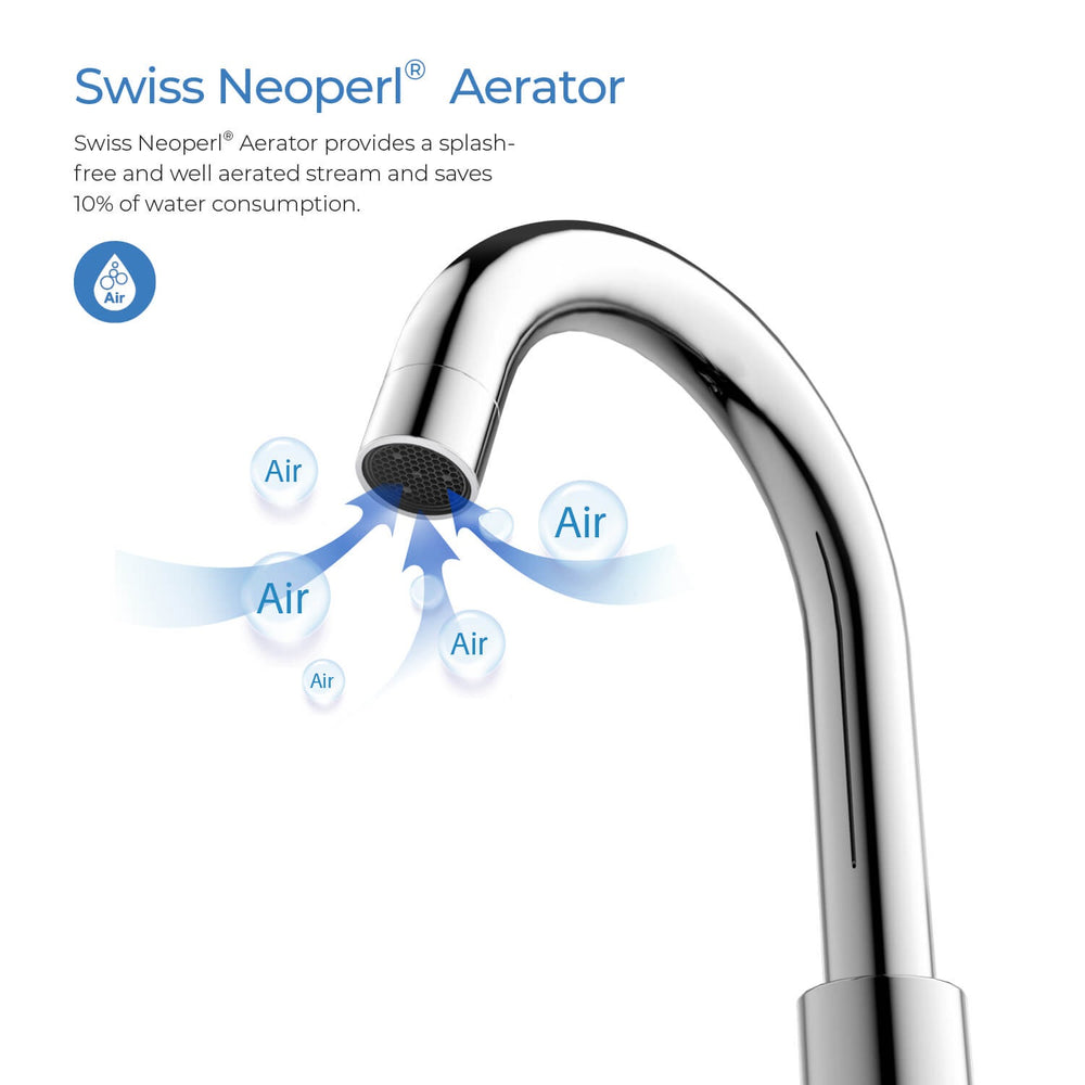 Blossom KBF1016 10" x 15" Chrome Two Handle Design Wide Spread Bathroom Sink Faucet