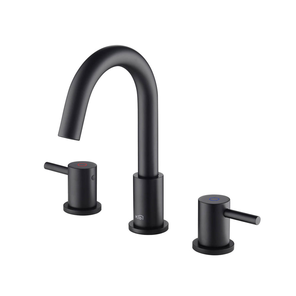 Blossom KBF1016 10" x 15" Matte Black Two Handle Design Wide Spread Bathroom Sink Faucet