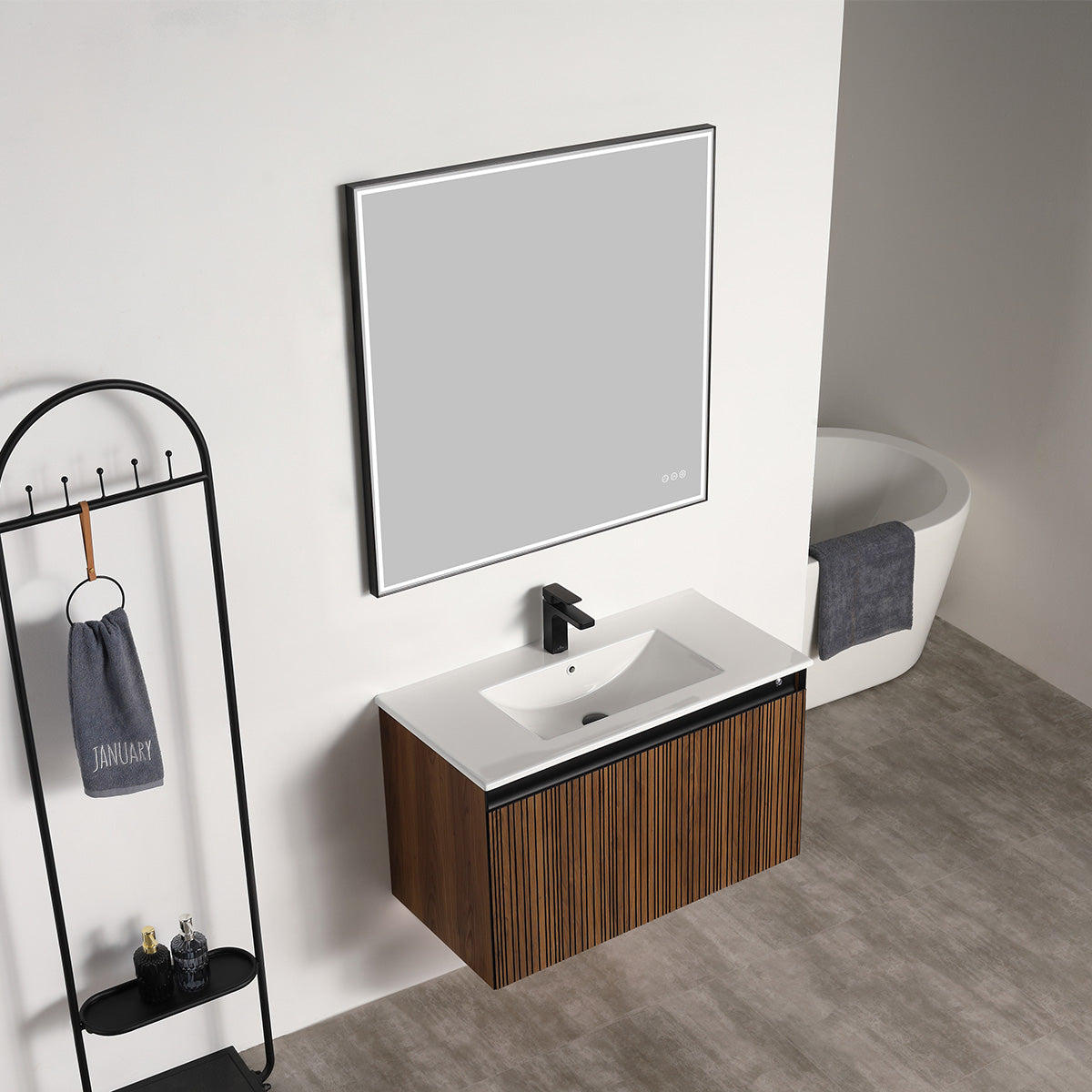 Blossom Lille 36" Brown Walnut Strip Single Vanity