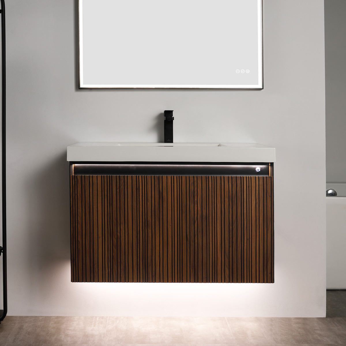 Blossom Lille 36" Brown Walnut Strip Single Vanity
