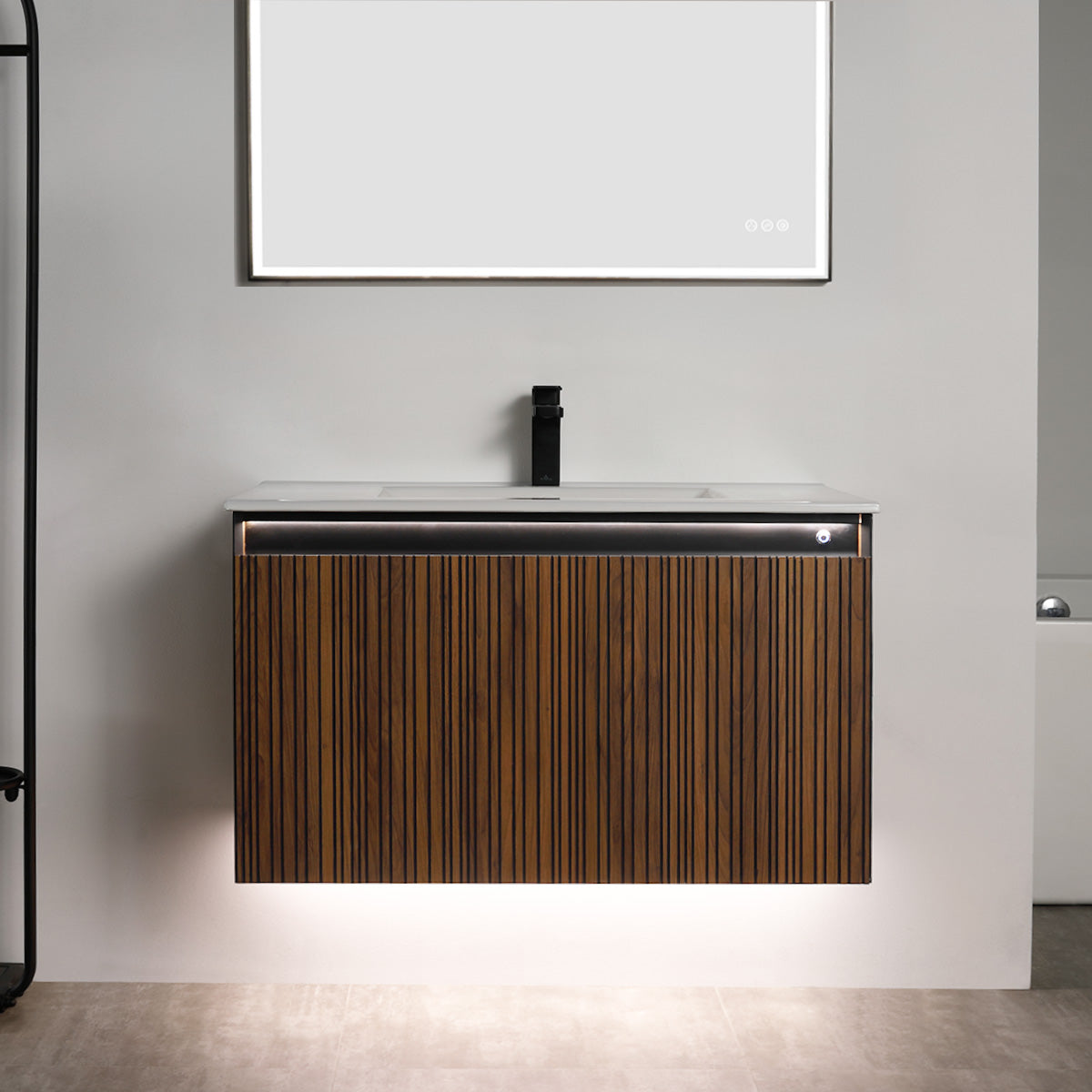 Blossom Lille 36" Brown Walnut Strip Single Vanity