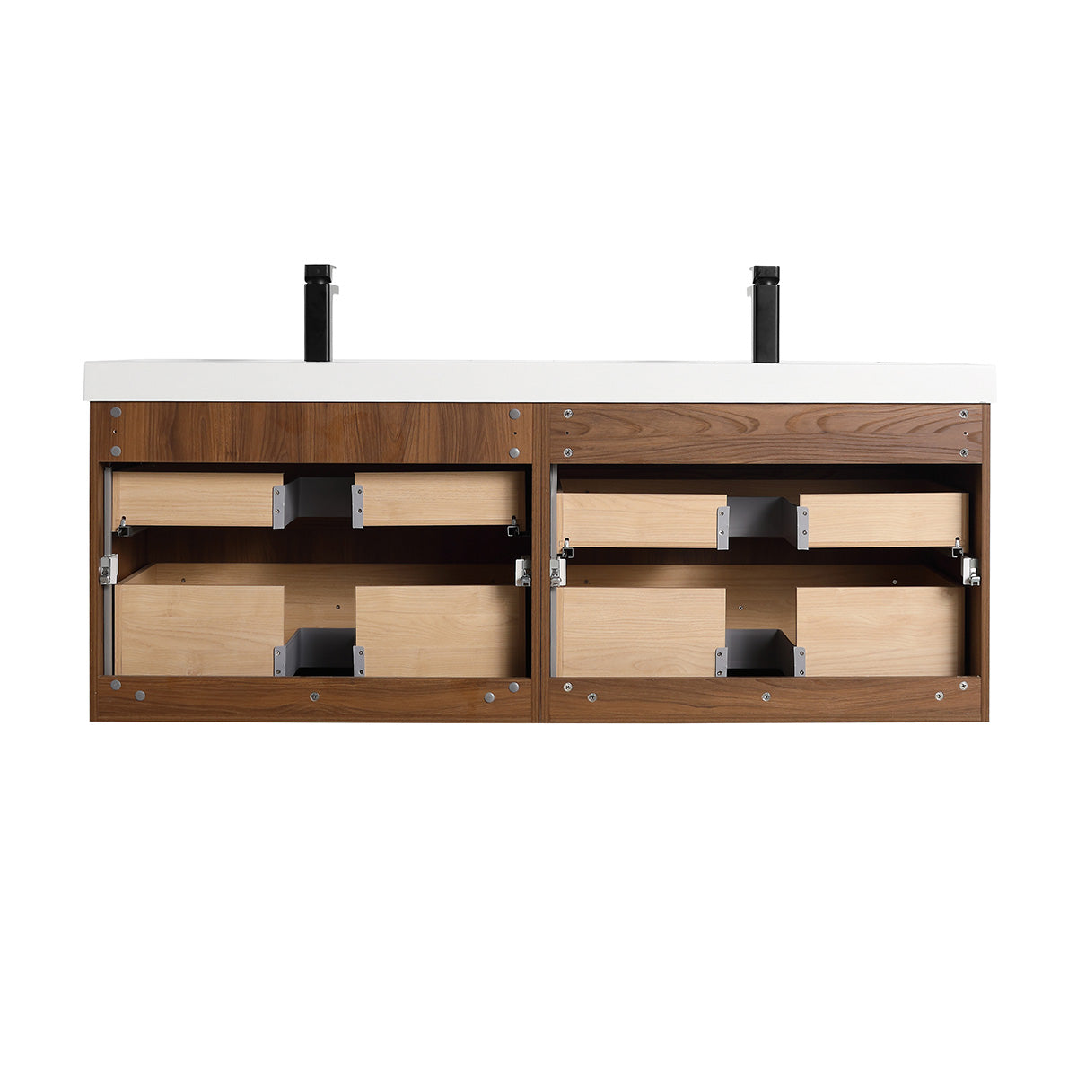 Blossom Lille 60" Brown Walnut Strip Double Vanity