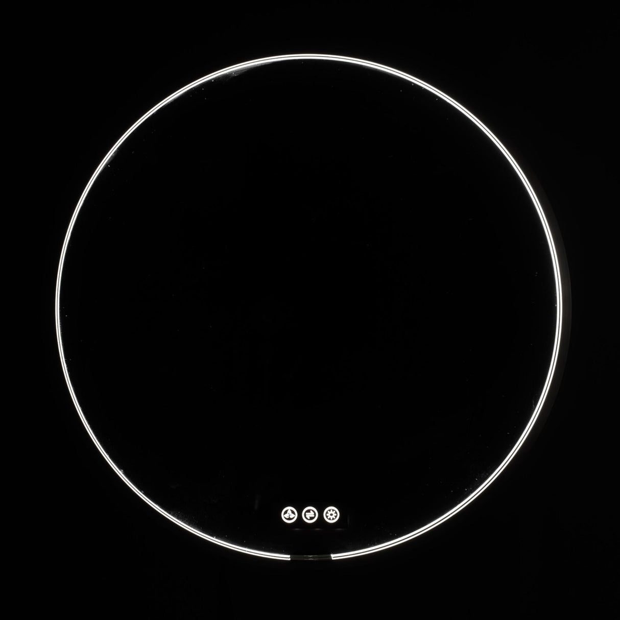 Blossom Oskar 36" Matte Black Wall-Mounted Framed Round LED Mirror