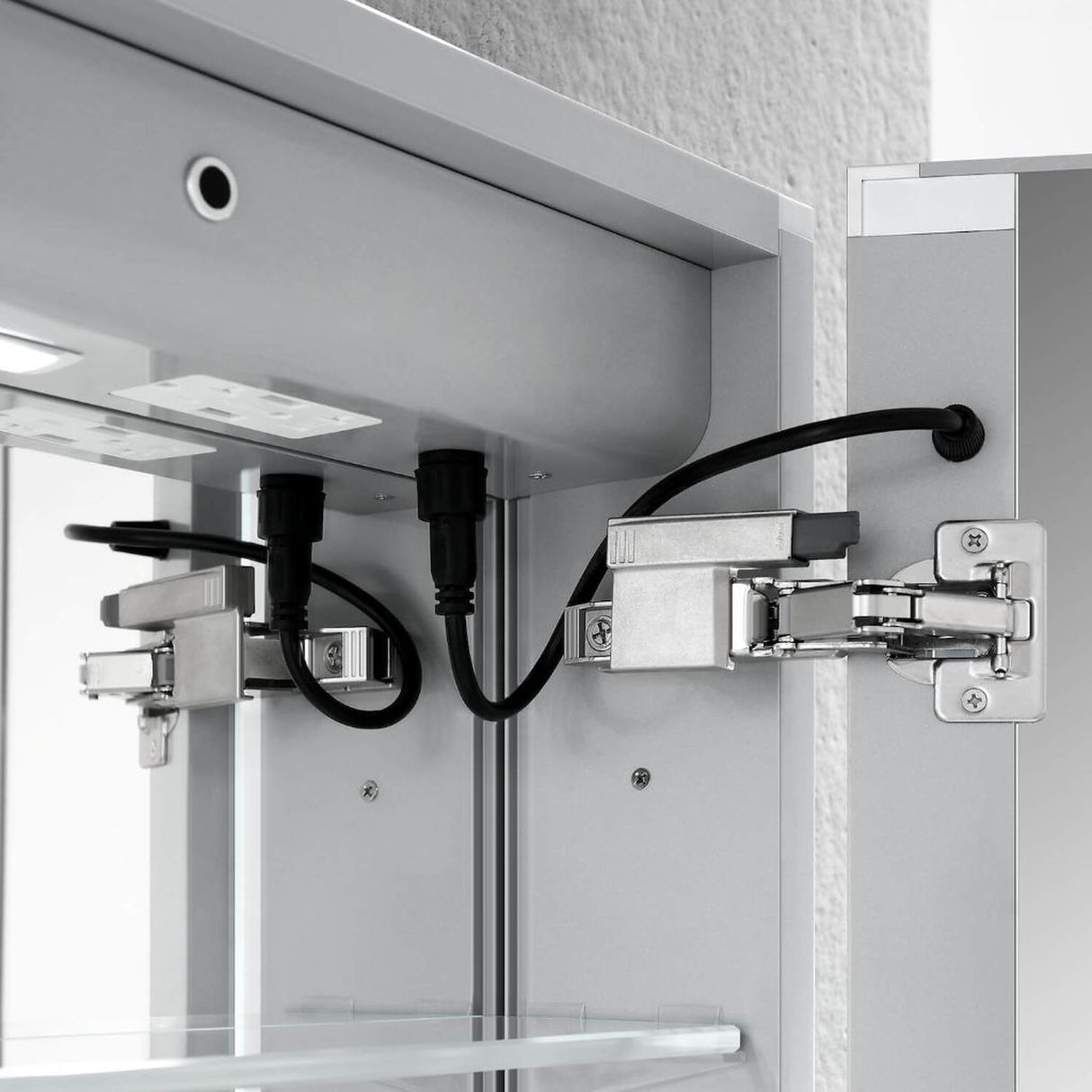 Blossom Pillar 24" Recessed or Surface Mount Left and Right-Hinged Door LED Mirror Medicine Cabinet Set Of 2 With Adjustable Glass Shelves, Built-In Defogger, Dimmer, USB & Electrical Outlet