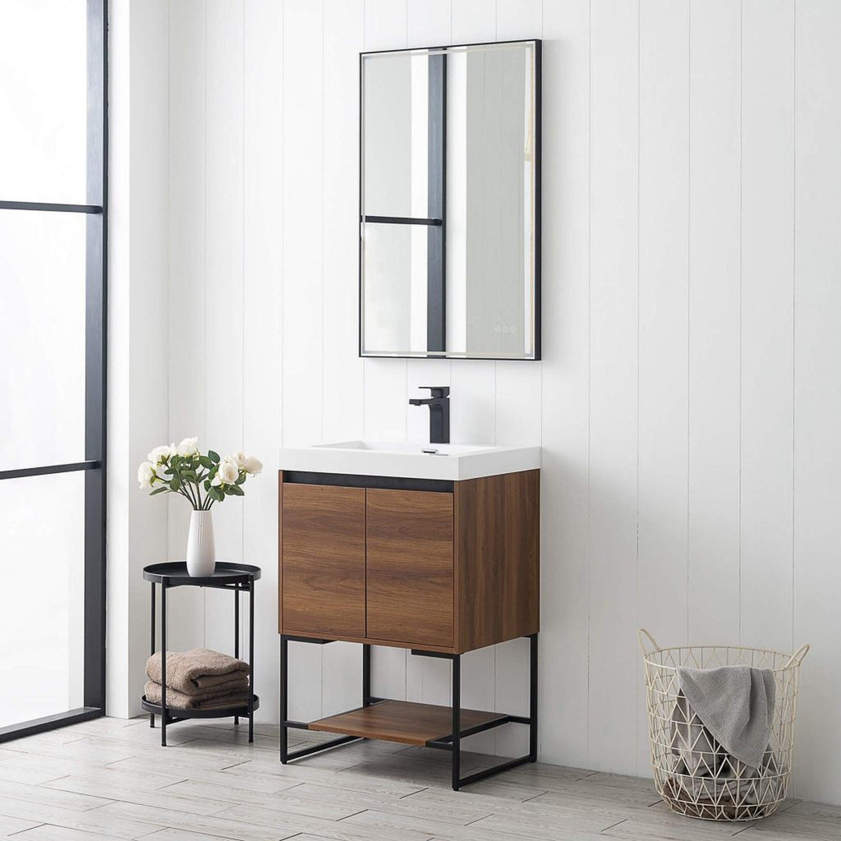 Blossom Porto 24" Red Walnut Freestanding Vanity With Acrylic Sink
