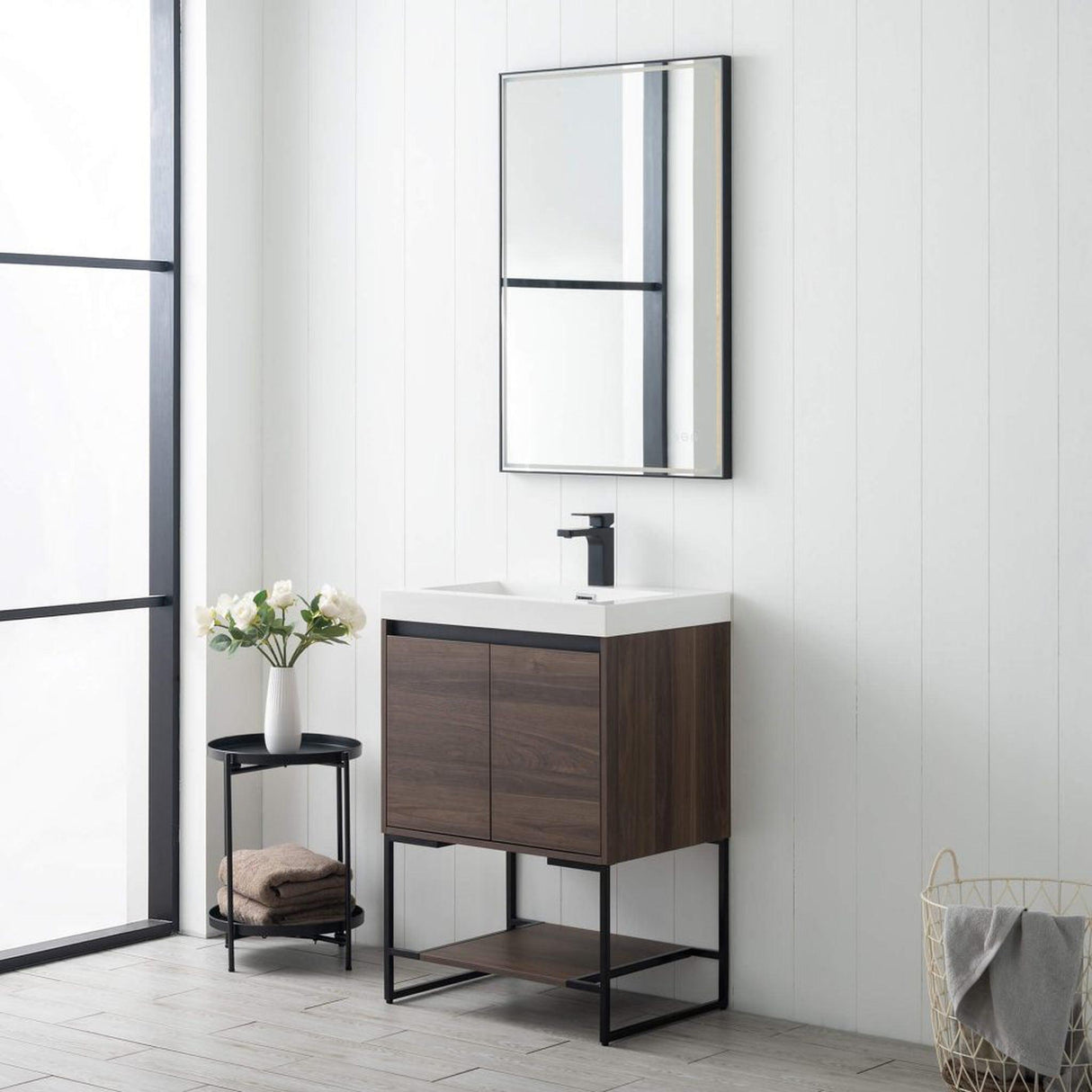 Blossom Porto 24" Walnut Freestanding Vanity With Acrylic Sink
