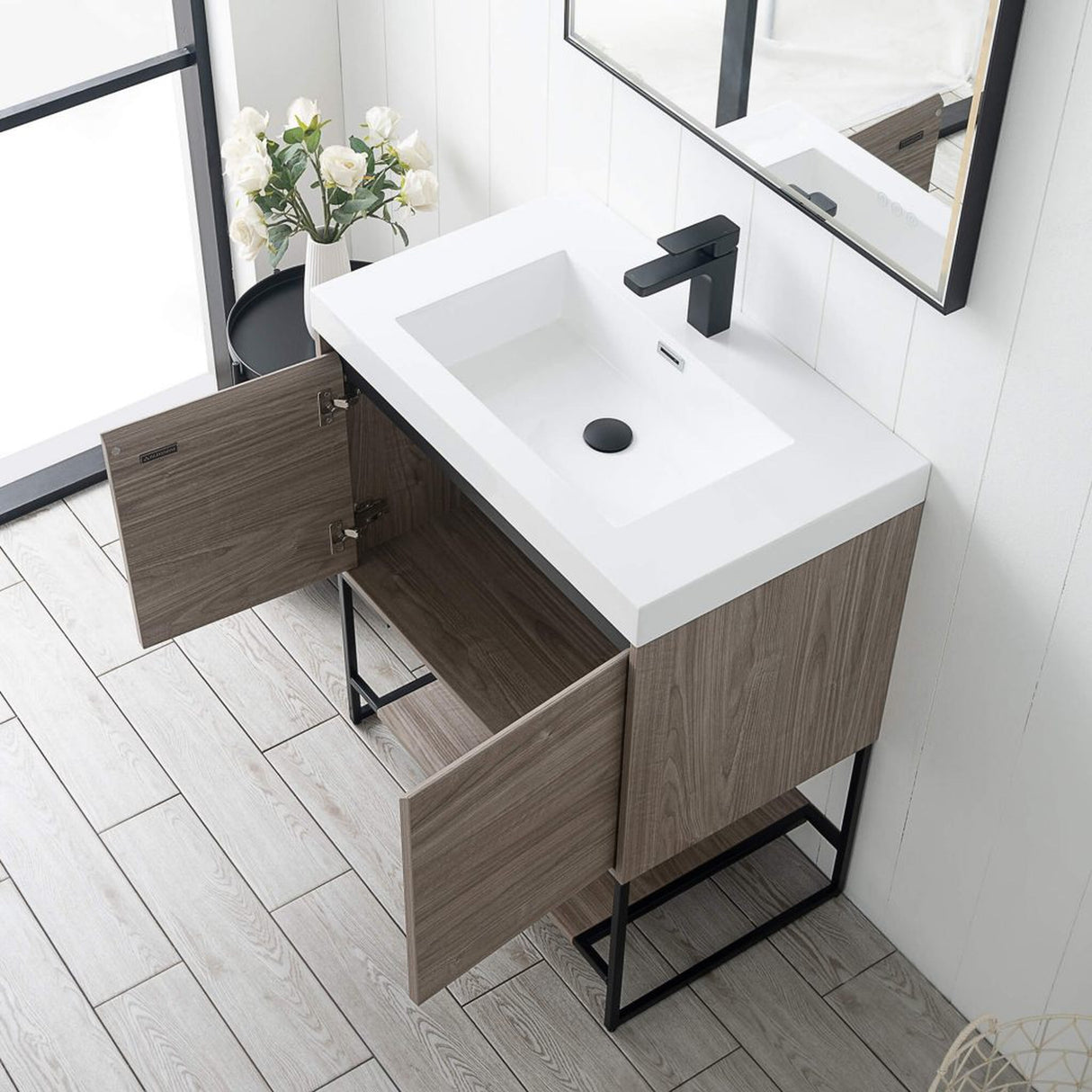 Blossom Porto 30" Teak Freestanding Vanity With Acrylic Sink