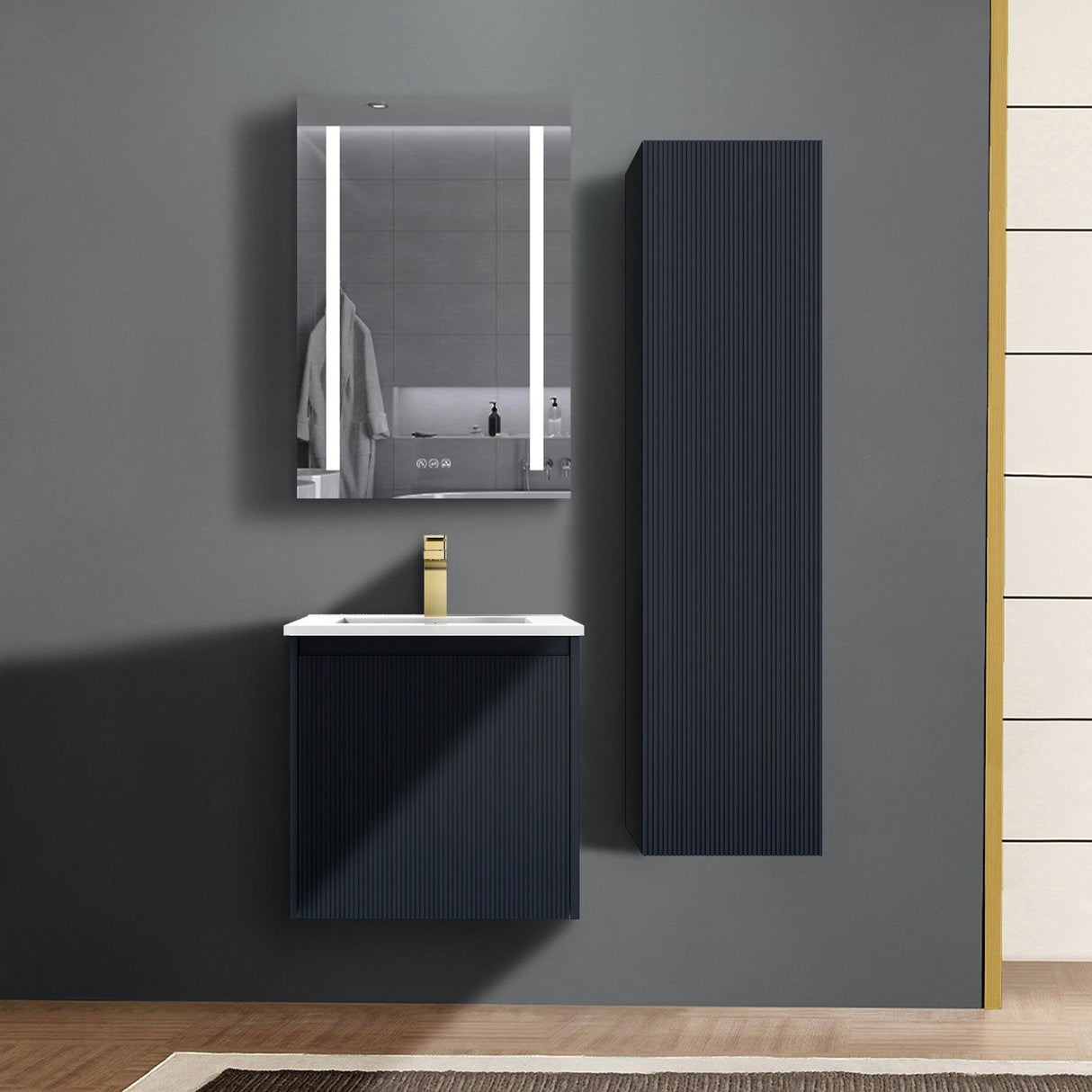 Blossom Positano 20" 1-Drawer Night Blue Wall-Mounted Single Vanity Base