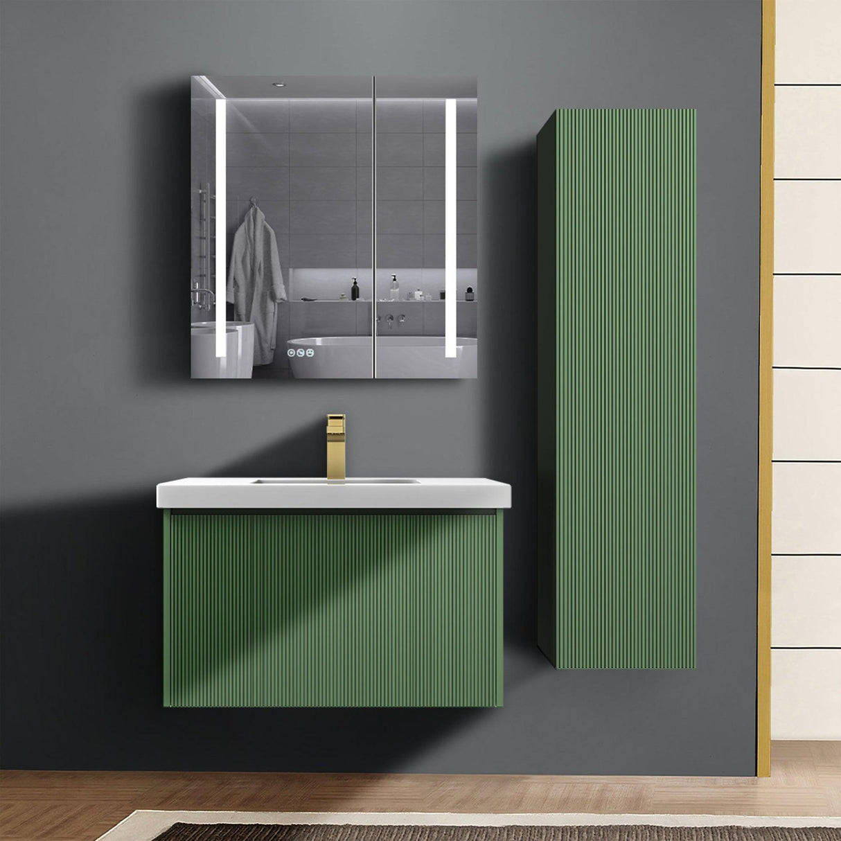 Blossom Positano 30" 1-Drawer Aventurine Green Wall-Mounted Single Vanity Base