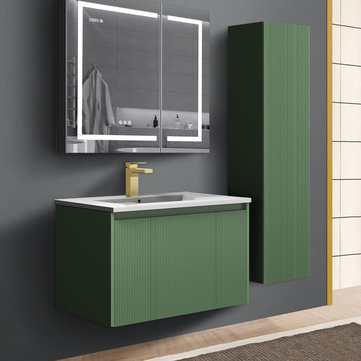 Blossom Positano 30" 1-Drawer Aventurine Green Wall-Mounted Single Vanity Base