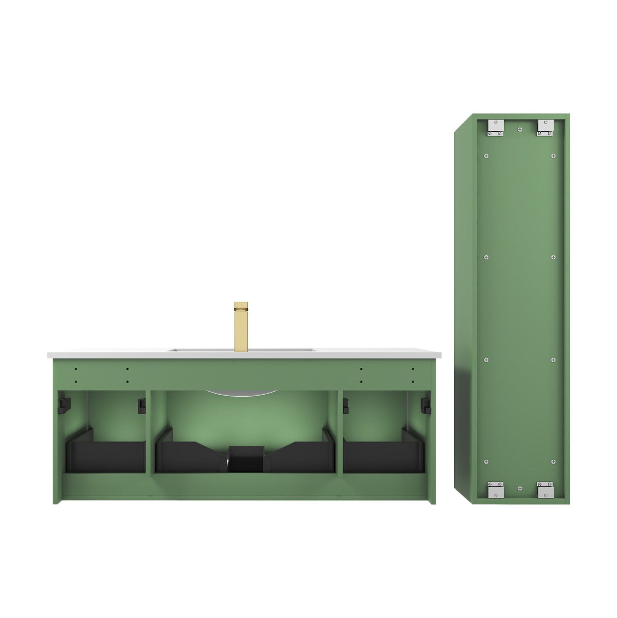 Blossom Positano 48" 1-Drawer Aventurine Green Wall-Mounted Single Vanity Base