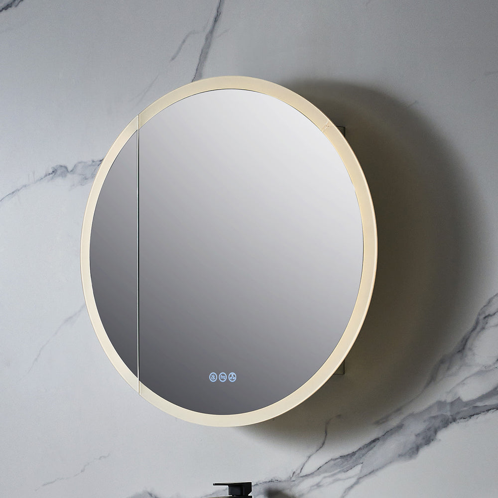 Blossom Regulus 32" x 6" Round LED Medicine Cabinet MCL9 R32 Left