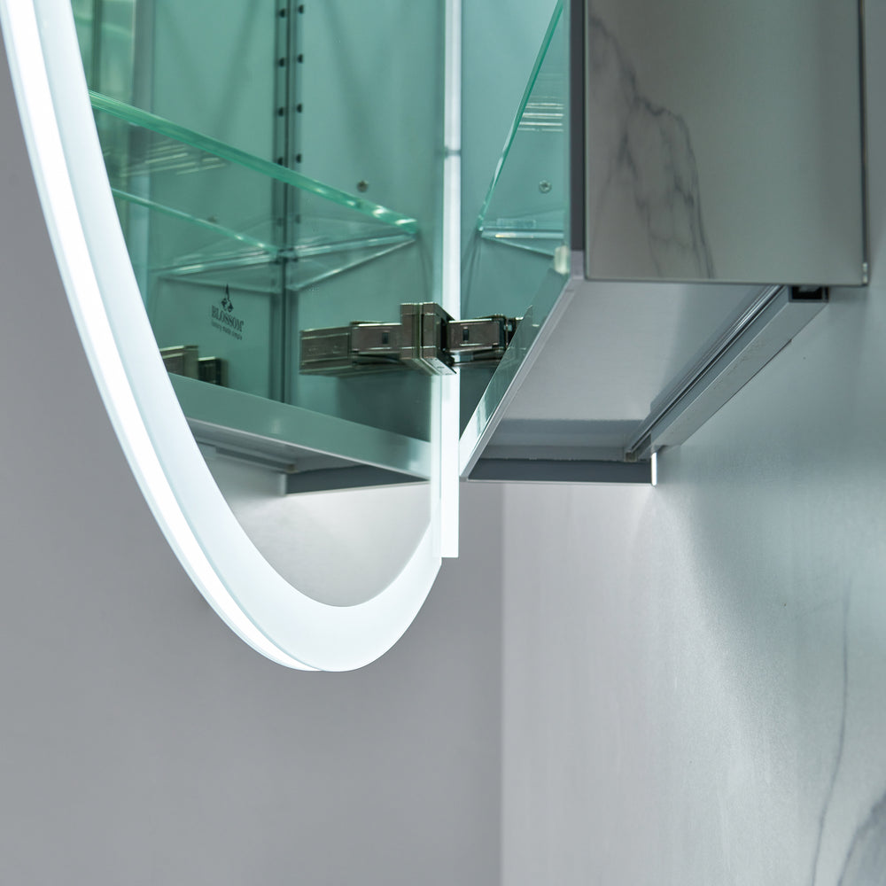 Blossom Regulus 32" x 6" Round LED Medicine Cabinet MCL9 R32 Right