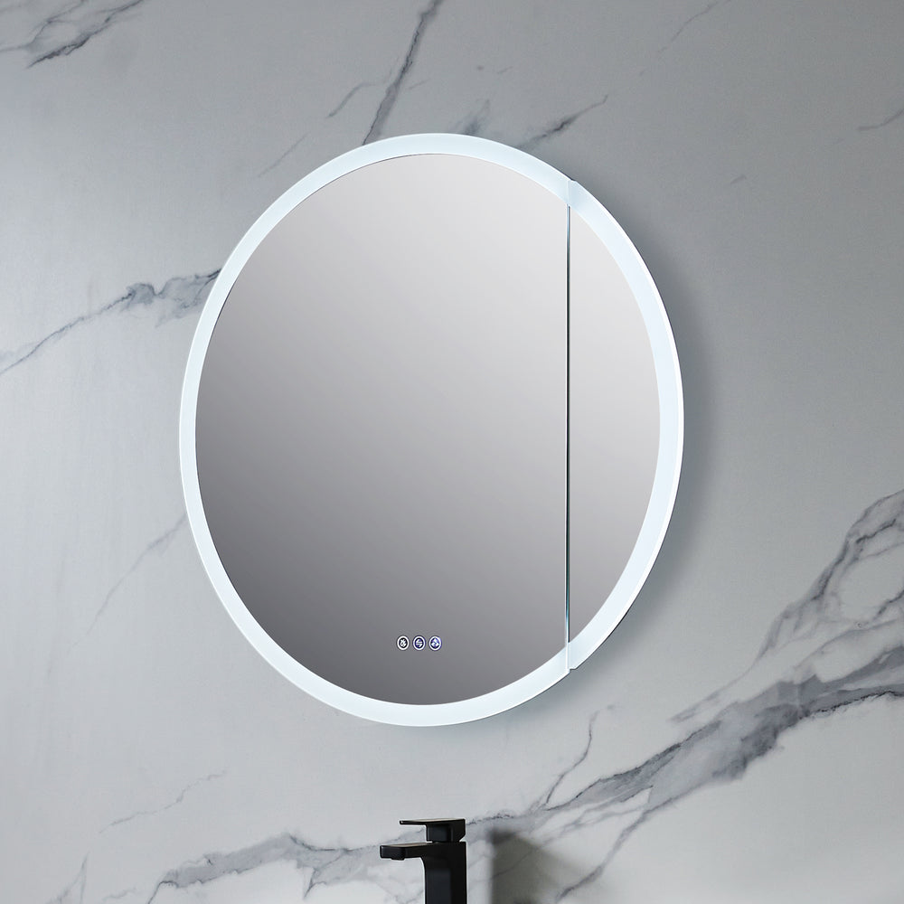 Blossom Regulus 32" x 6" Round LED Medicine Cabinet MCL9 R32 Right