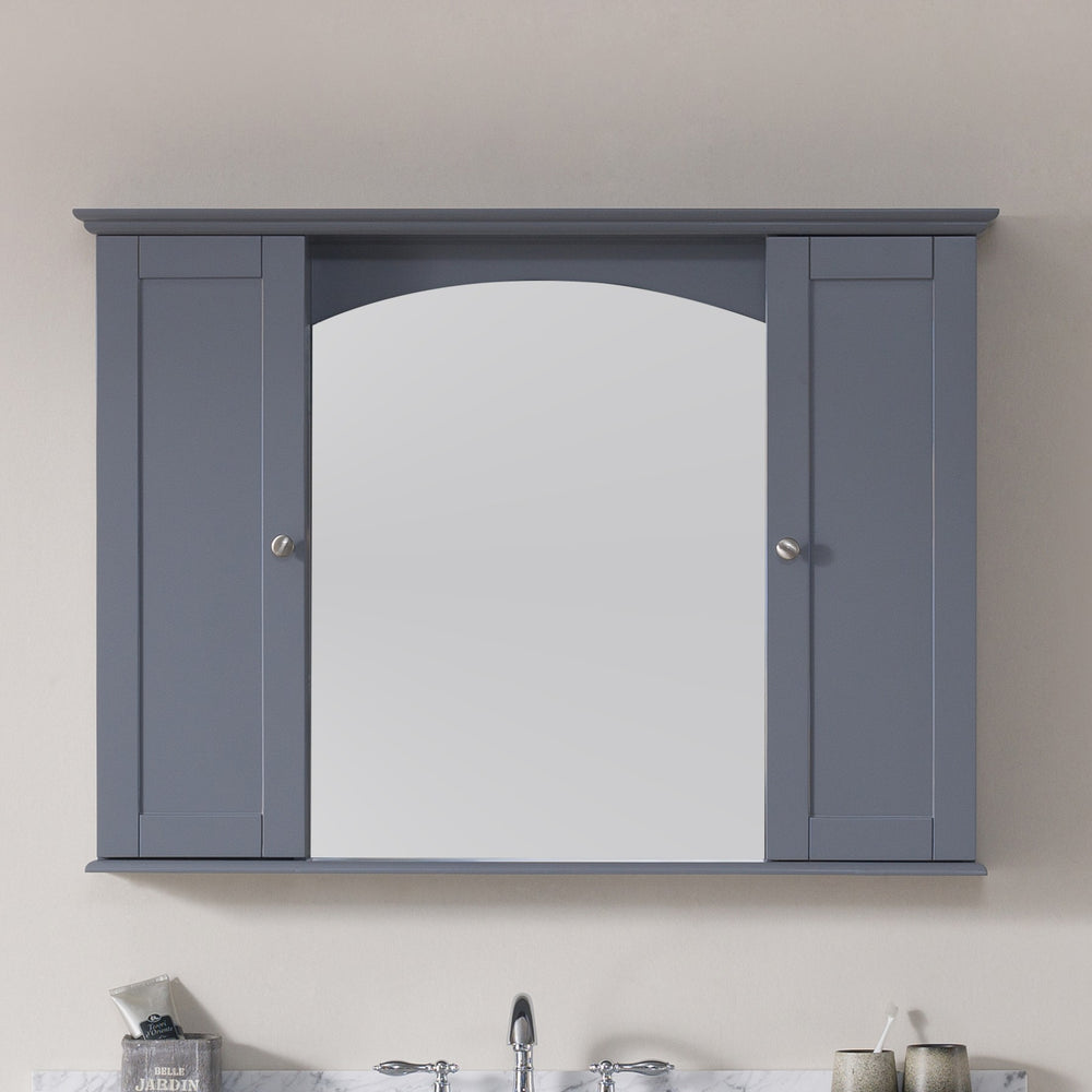 Blossom Rome 48" Charcoal Grey Wall-Mounted Rectangle Mirror Medicine Cabinet