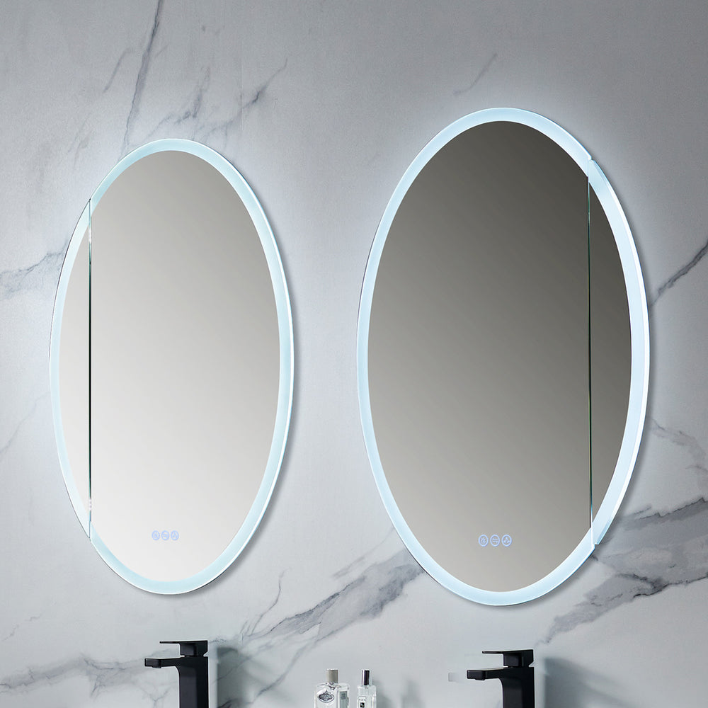 Blossom Spica 24" x 36" Oval Inside LED Light on Door Medicine Cabinet Left