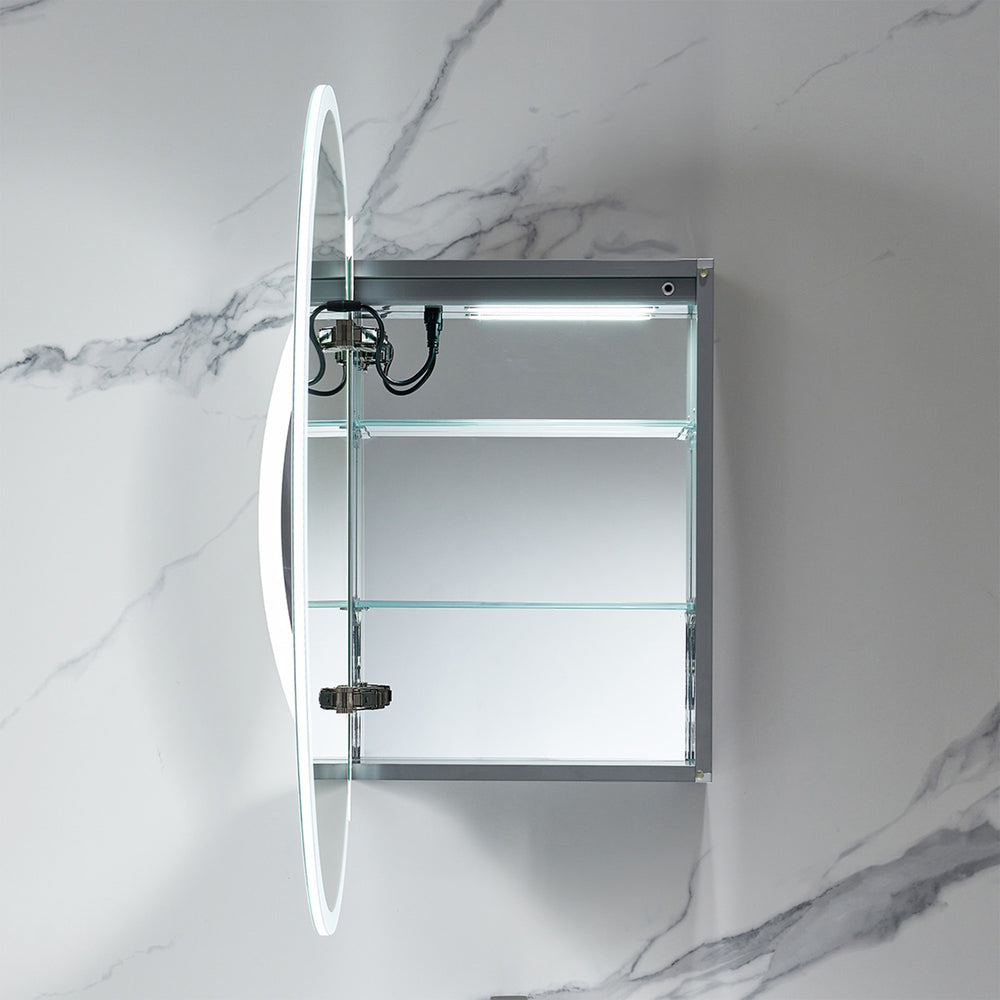 Blossom Spica 24" x 36" Oval Inside LED Light on Door Medicine Cabinet Left