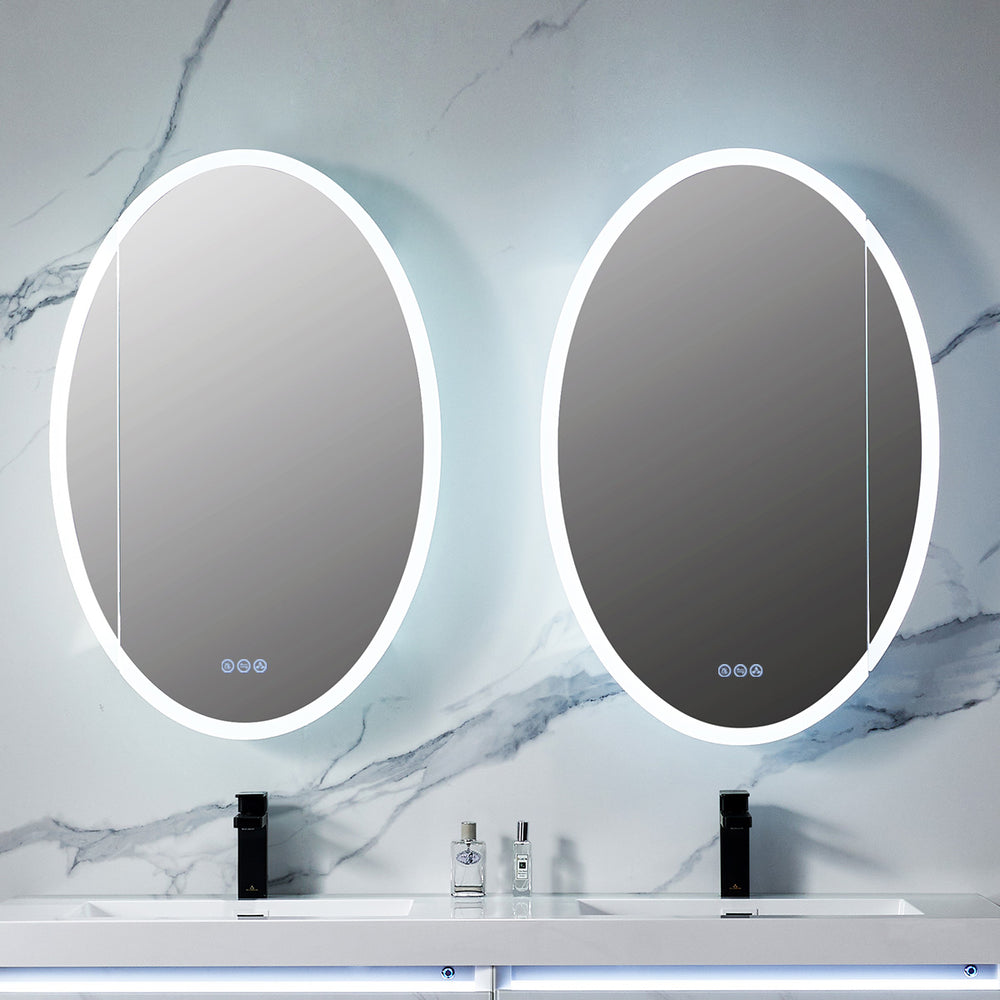 Blossom Spica 24" x 36" Oval Inside LED Light on Door Medicine Cabinet Left