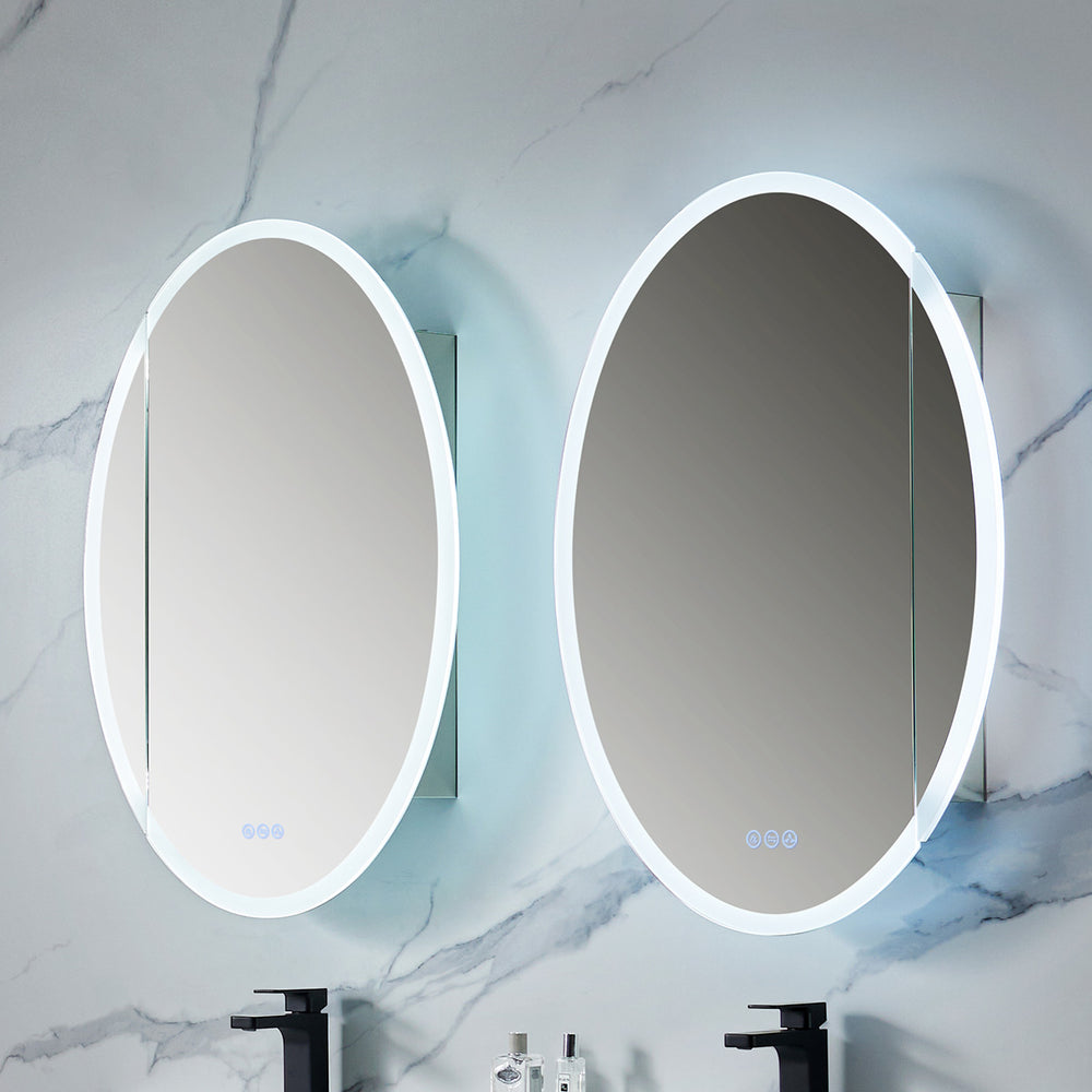 Blossom Spica 24" x 36" Oval Inside LED Light on Door Medicine Cabinet Right