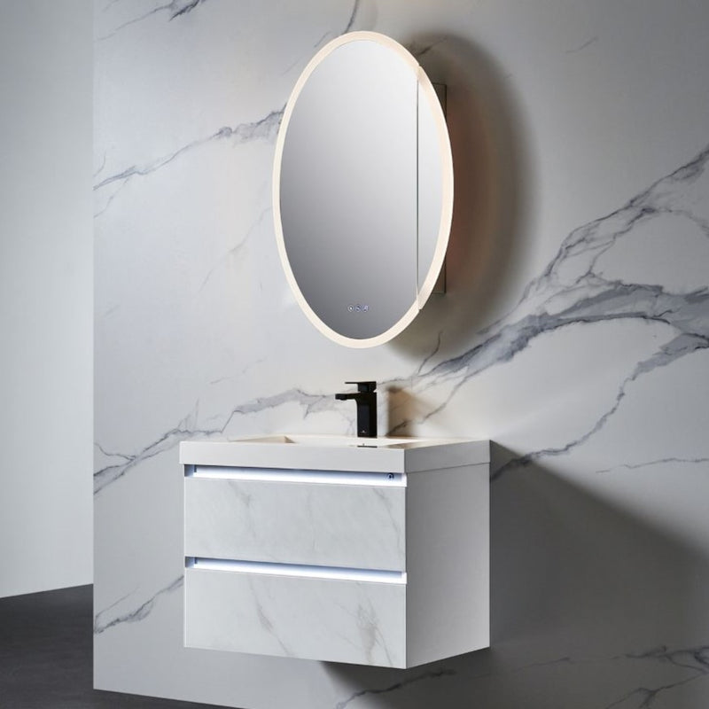 Blossom Spica 24" x 36" Oval Inside LED Light on Door Medicine Cabinet Right