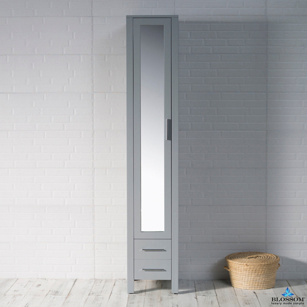 Blossom Sydney 16" x 82" Metal Grey Mirror Linen Cabinet (Left Side)