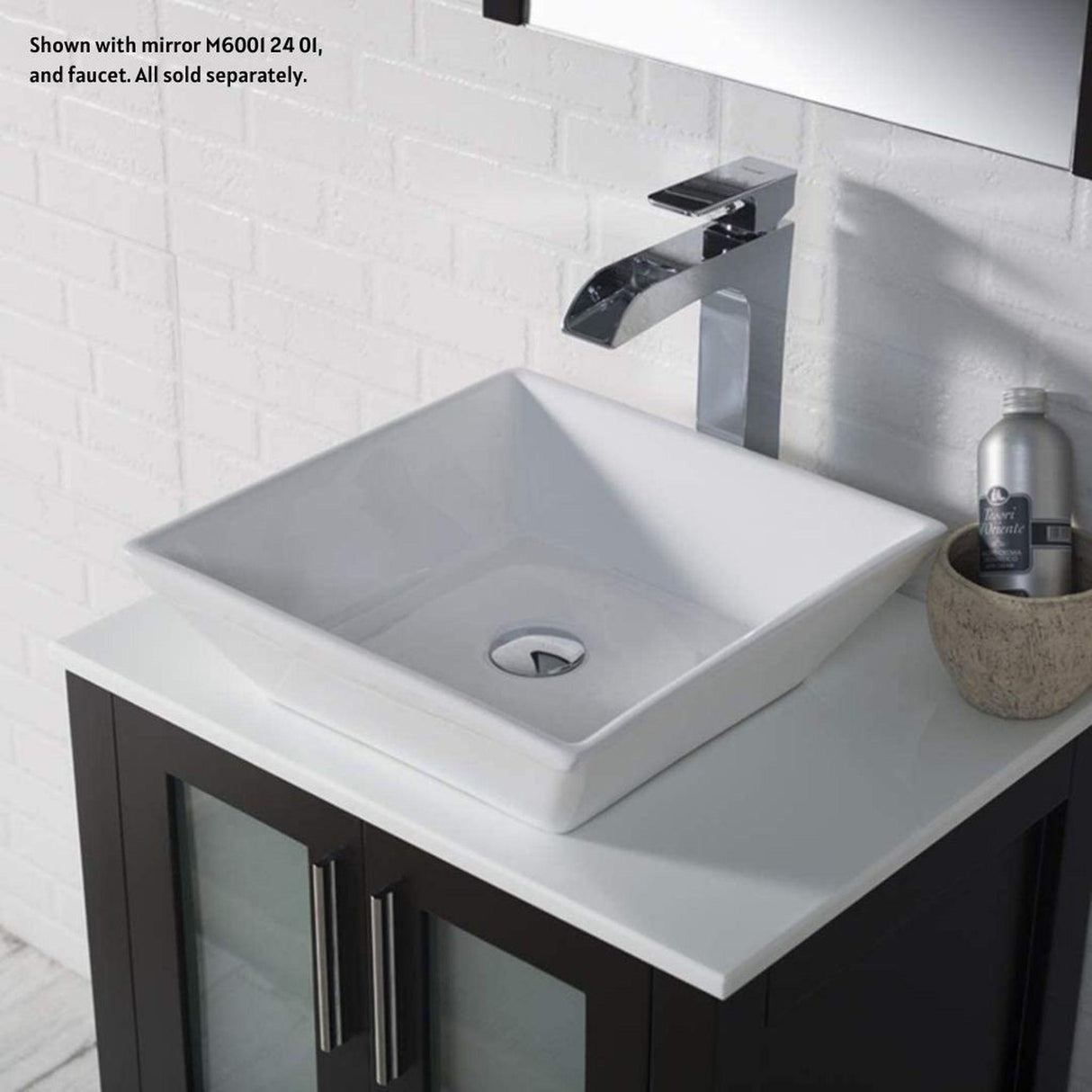 Blossom Sydney 24" Espresso Freestanding Vanity Set With Ceramic Vessel Single Sink