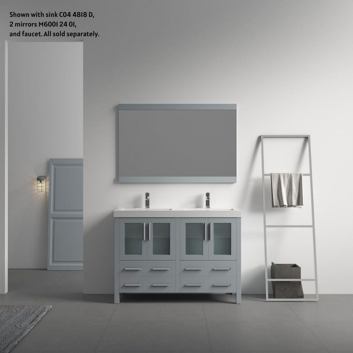 Blossom Sydney 48" Metal Gray Freestanding Vanity Base