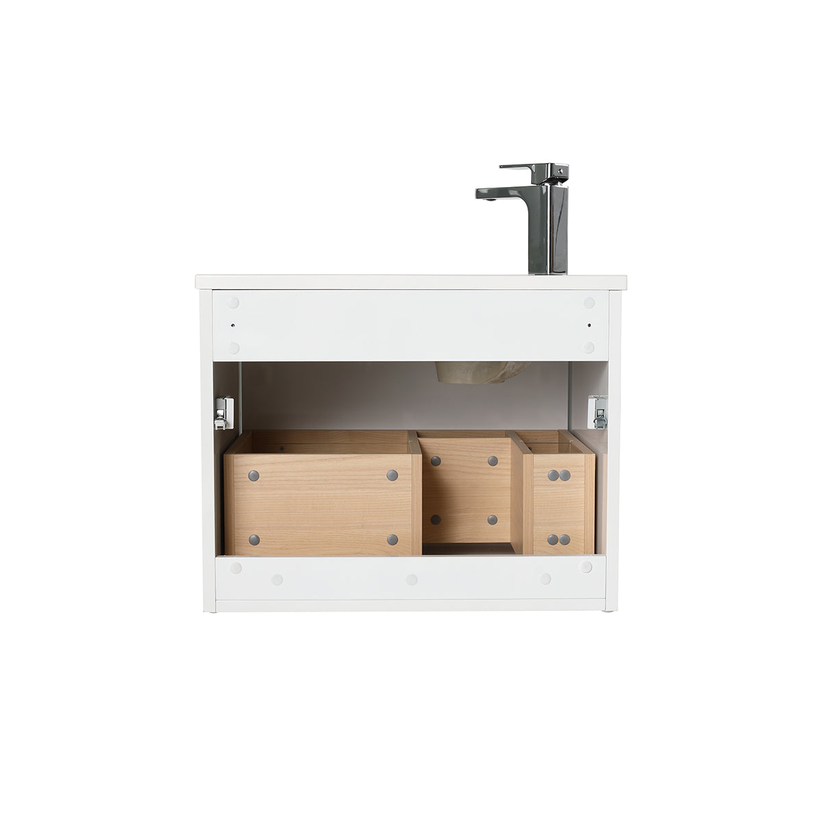 Blossom Thun 24" Glossy White Vanity With Droplet-Shaped Basin and LED Light