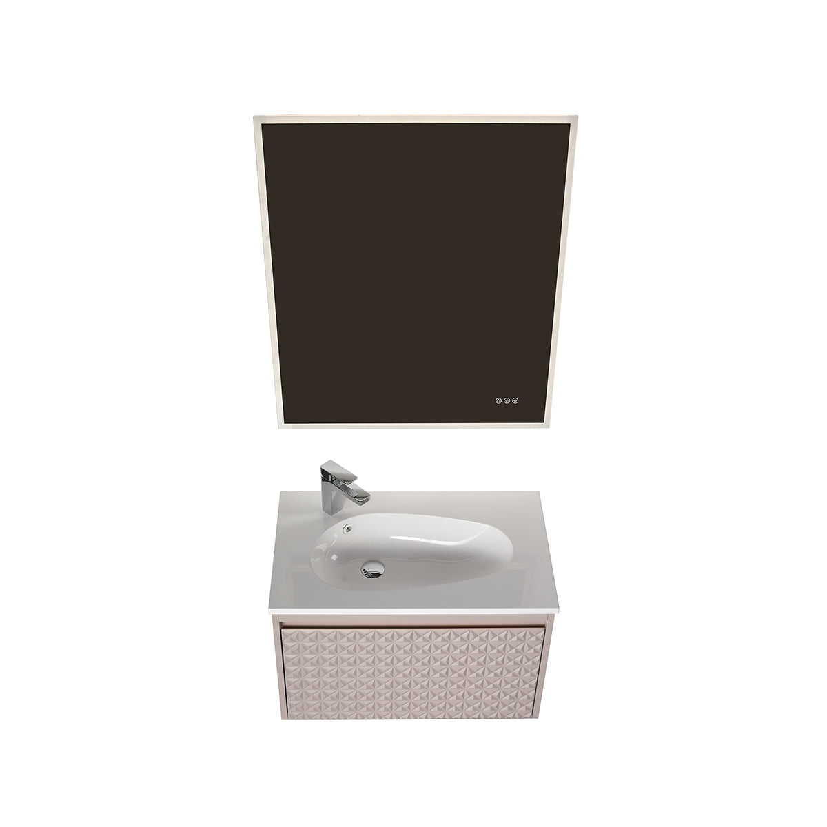 Blossom Thun 30" Khaki Vanity With Droplet-Shaped Basin and LED Light