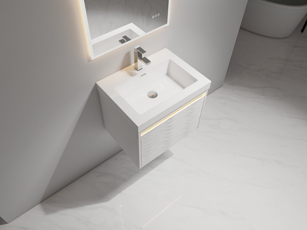 Blossom Voyage 24" Glossy White LED Illuminated Vanity Only