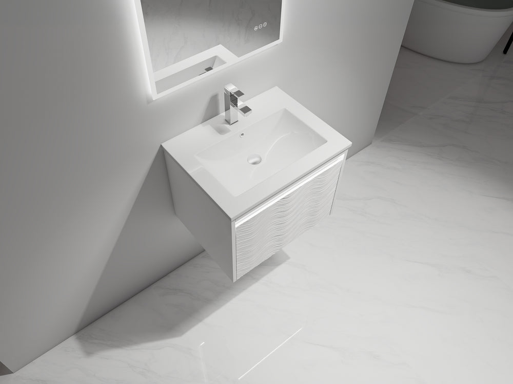 Blossom Voyage 24" Glossy White LED Illuminated Vanity Only