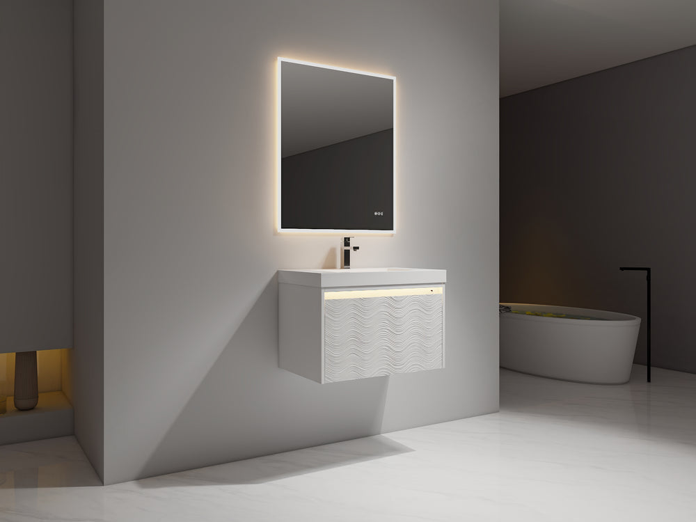 Blossom Voyage 30" Glossy White LED Illuminated Vanity Only