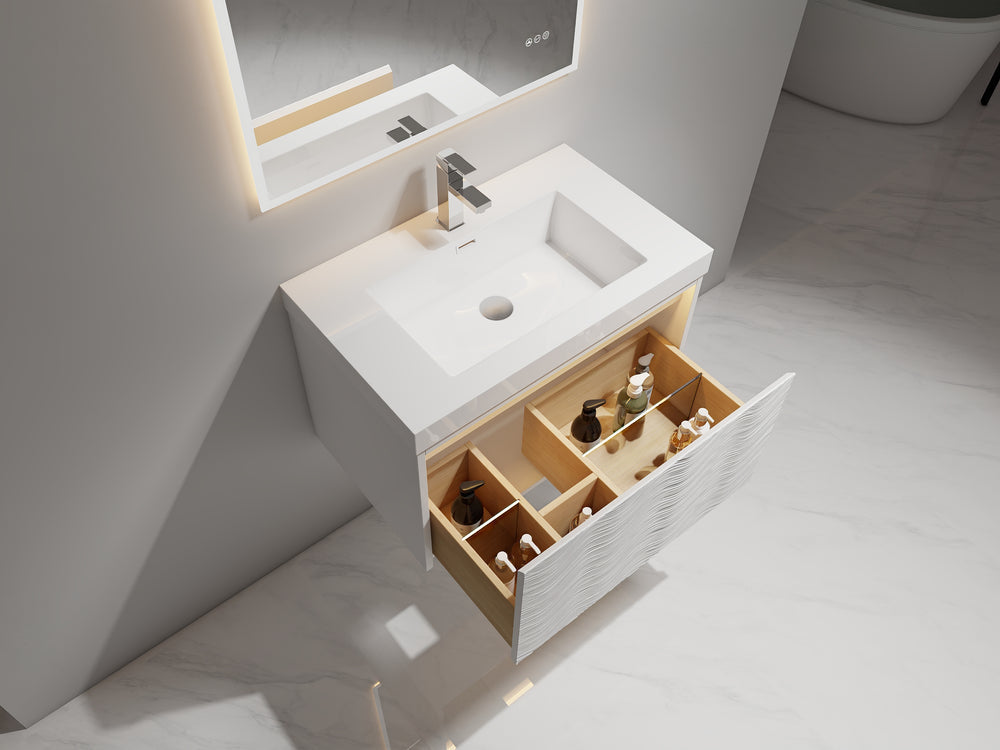 Blossom Voyage 30" Glossy White LED Illuminated Vanity Only