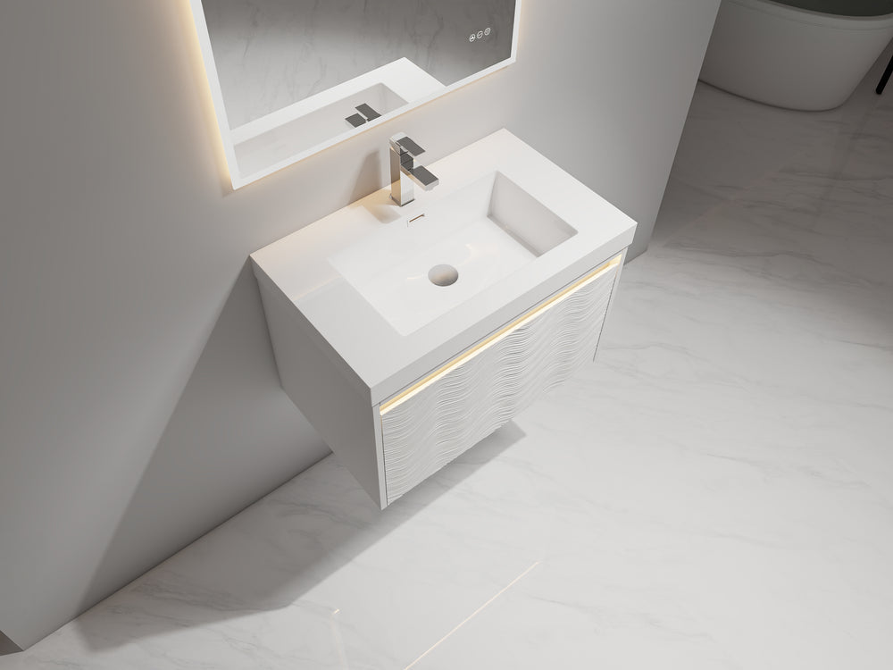 Blossom Voyage 30" Glossy White LED Illuminated Vanity Only