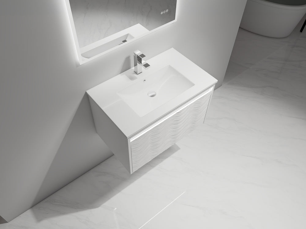 Blossom Voyage 30" Glossy White LED Illuminated Vanity Only