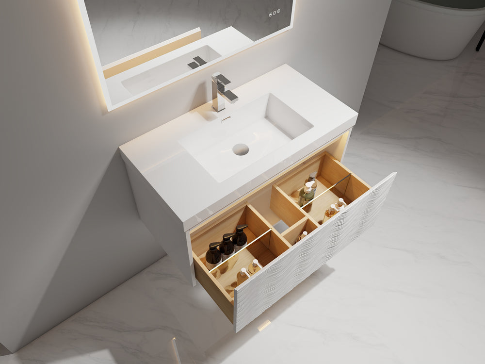 Blossom Voyage 36" Glossy White LED Illuminated Vanity Only