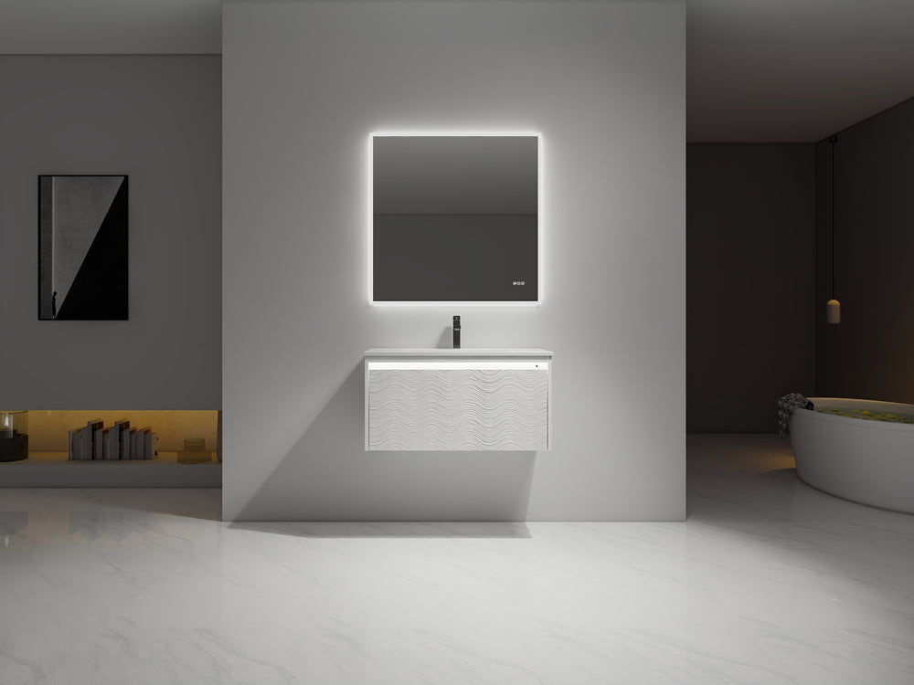 Blossom Voyage 36" Glossy White LED Illuminated Vanity Only